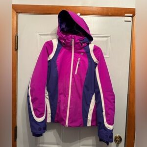 Obermeyer Jette Ski Jacket Navy /Fuchsia size 6 Pink and Purple Women's Jacket